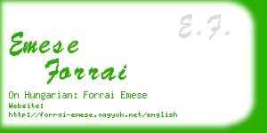 emese forrai business card